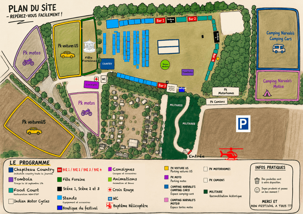 Plan de l'édition 2026 du festival à L'assaut de l'Amérique